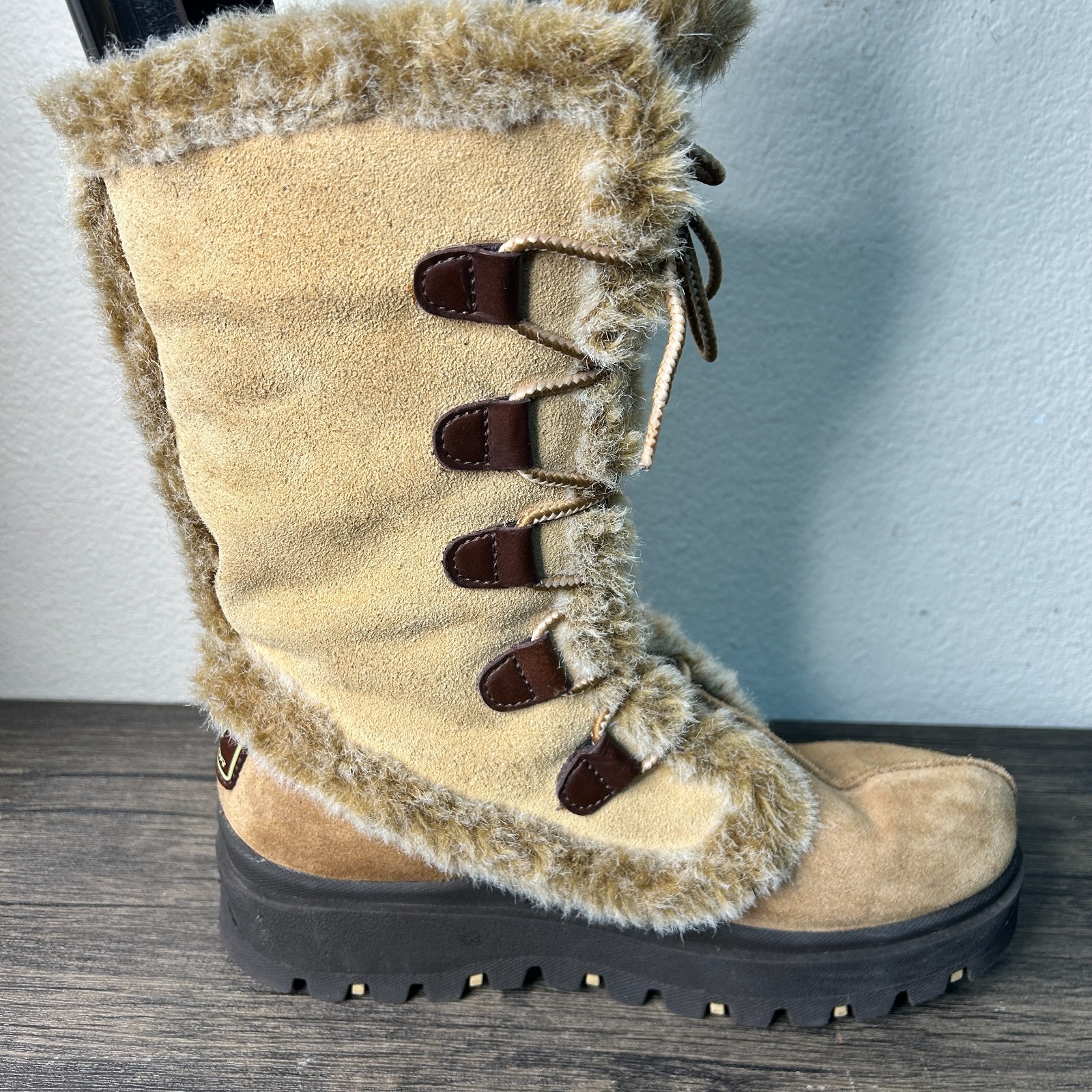 SKECHERS Frolic Leather Snow Boots 45708 Brown EUC Womens Size 8 Y2K 4545