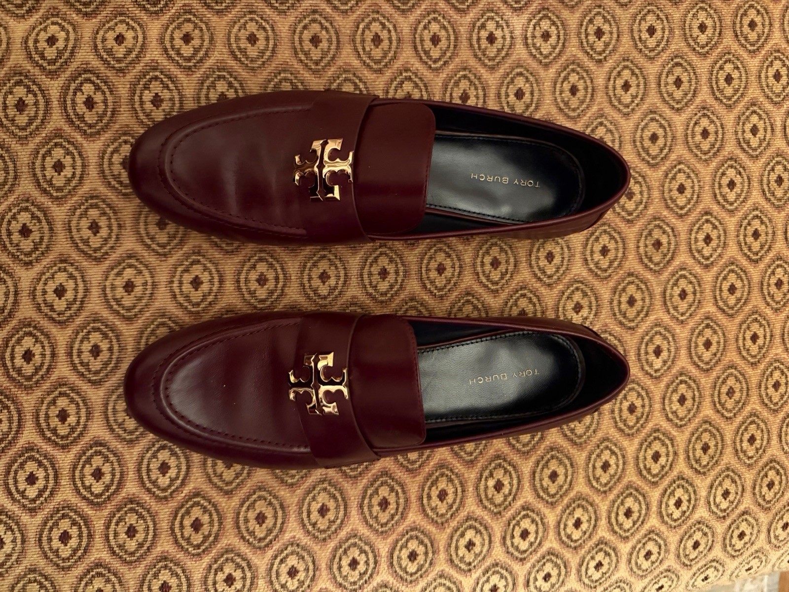 Tory Burch Eleanor Loafer Dark Carmine Burgundy Size 8 1/2. Dust Bag and Box Inc