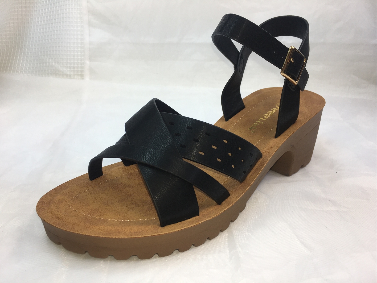 FOREVER-TALA Women PLATFORM Sandal Ankle Strap EYELET 2.5″ Mid-Chunky Block Heel