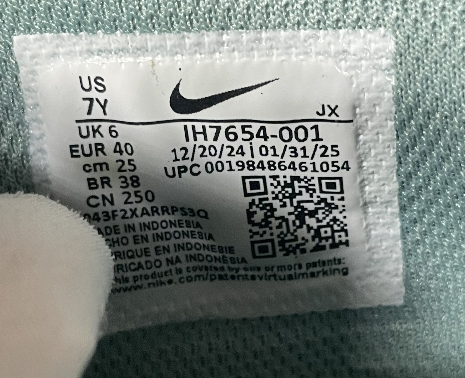 Nike Cortez Textile Womens/Girls Running Shoes: Teal: Size 7Y