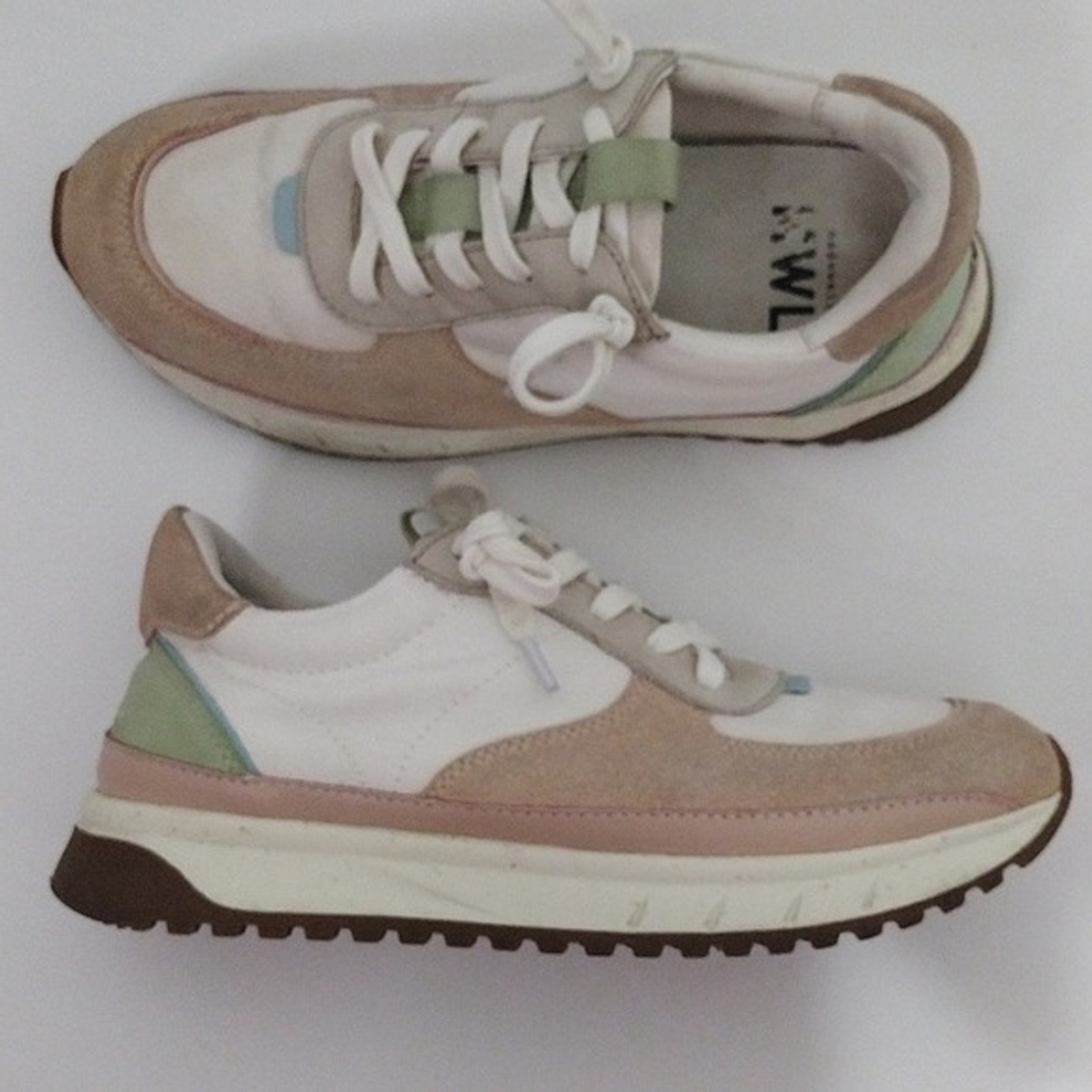 Madewell Women’s Kickoff Trainer Platform Pastel Colorblock Sneakers US 6.5
