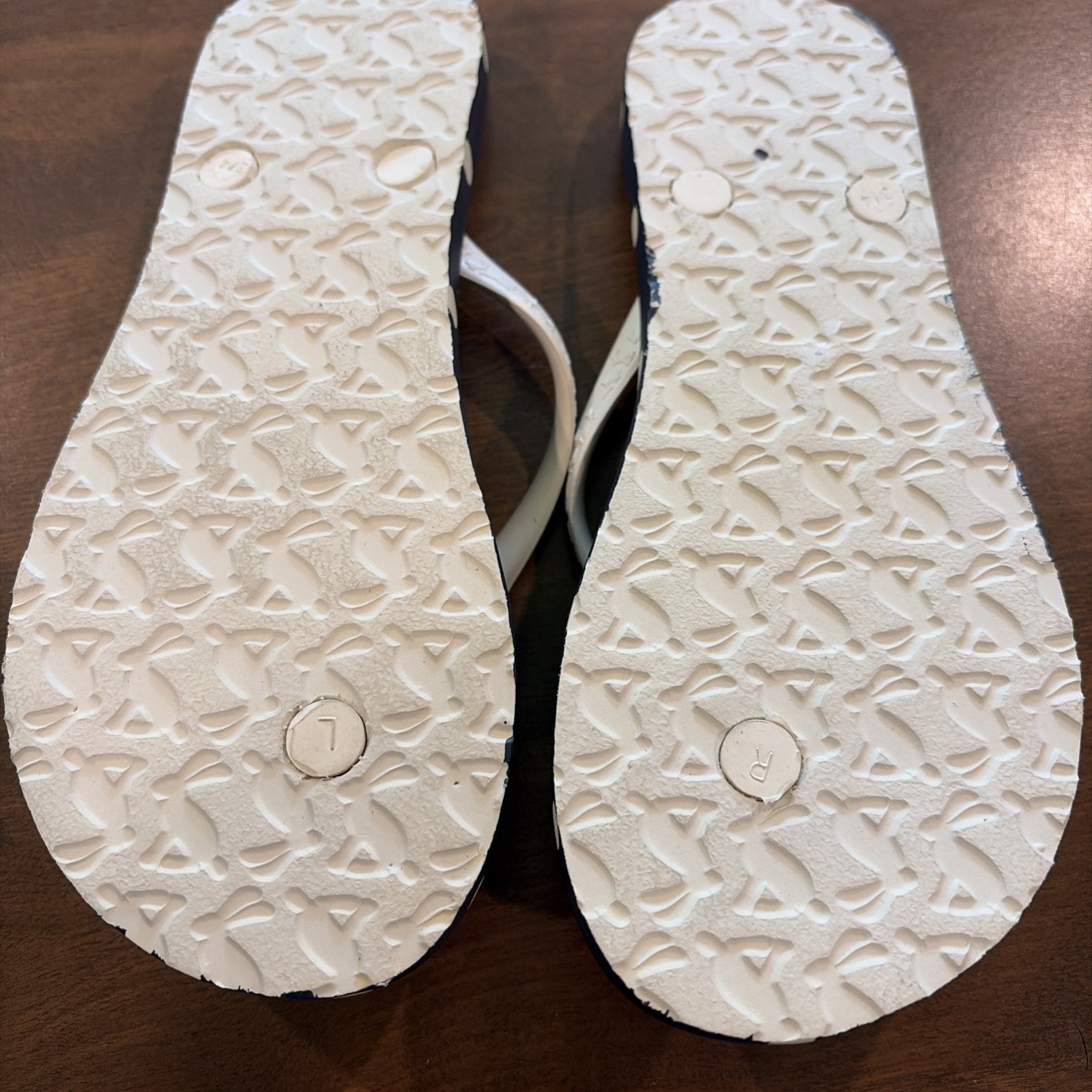 Joules Women’s Flip Flops – Navy & White Polka Dot – EU 37 Size 6