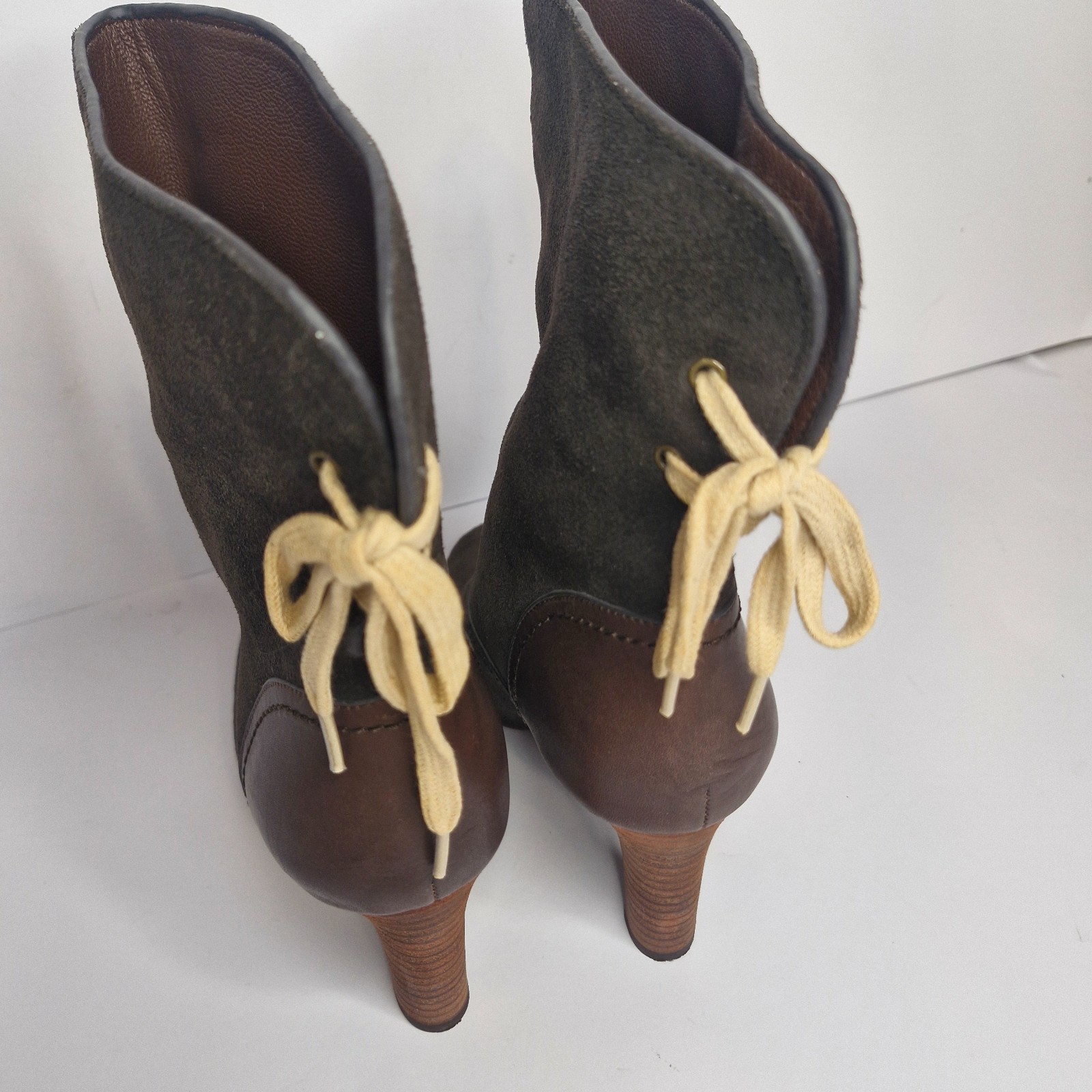 See By Chloe Lace Up Suede Brown Boots Very Good Condition Sz 37 /AU6.5 Soft