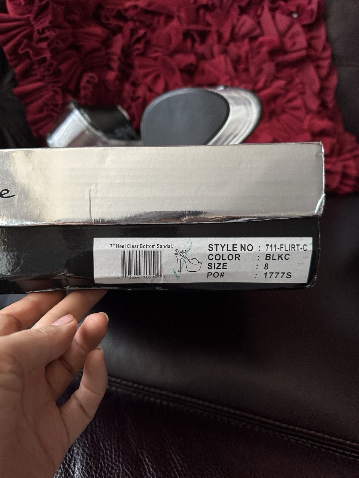 Ellie Black and Silver Platform sex party Shoes size varies Size 7 8 9 10 Avail
