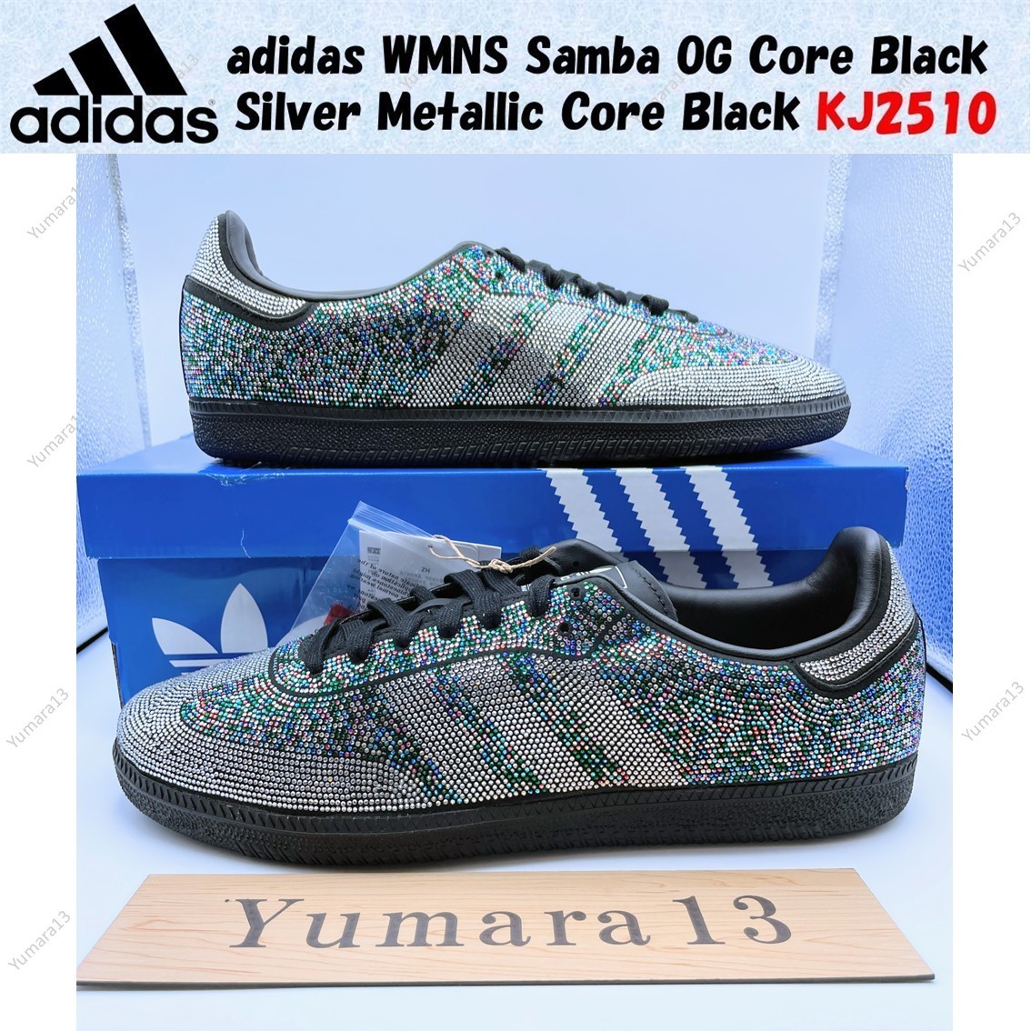 adidas WMNS Samba OG Core Black Silver Metallic Core Black KJ2510 Women’s Size