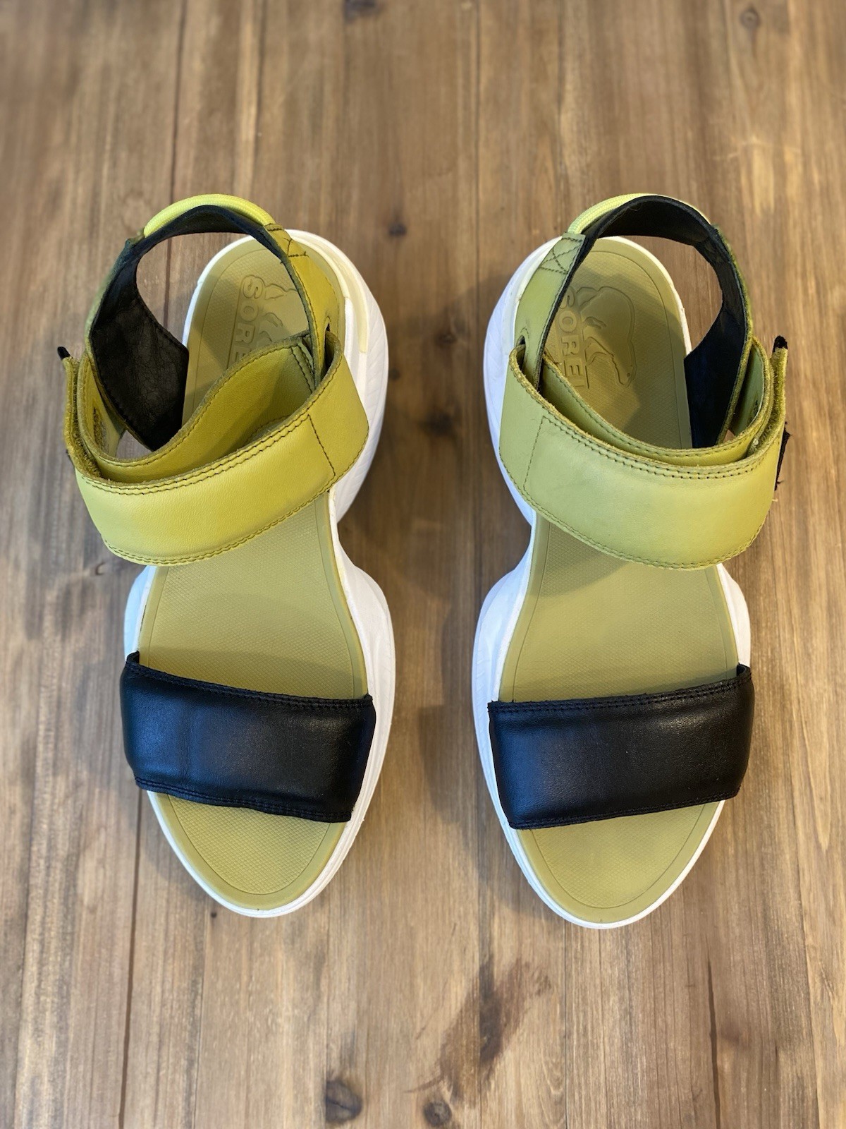 Size 8 Women’s Sorel Sporty Sandal, Olive Green And Black