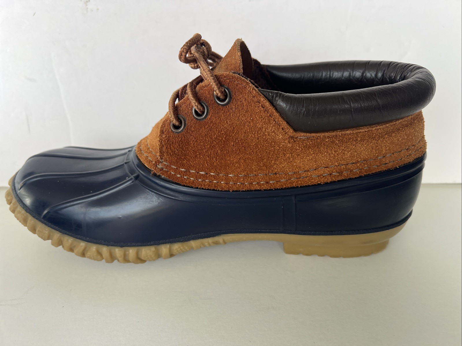 LaCrosse Duck Rain Shoe Bootie 3 Eye Leather & Rubber Upper Women’s 7 Blue