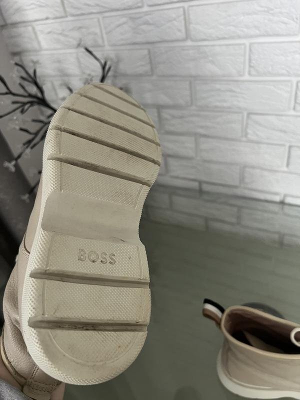 women boss boots beige leather 40