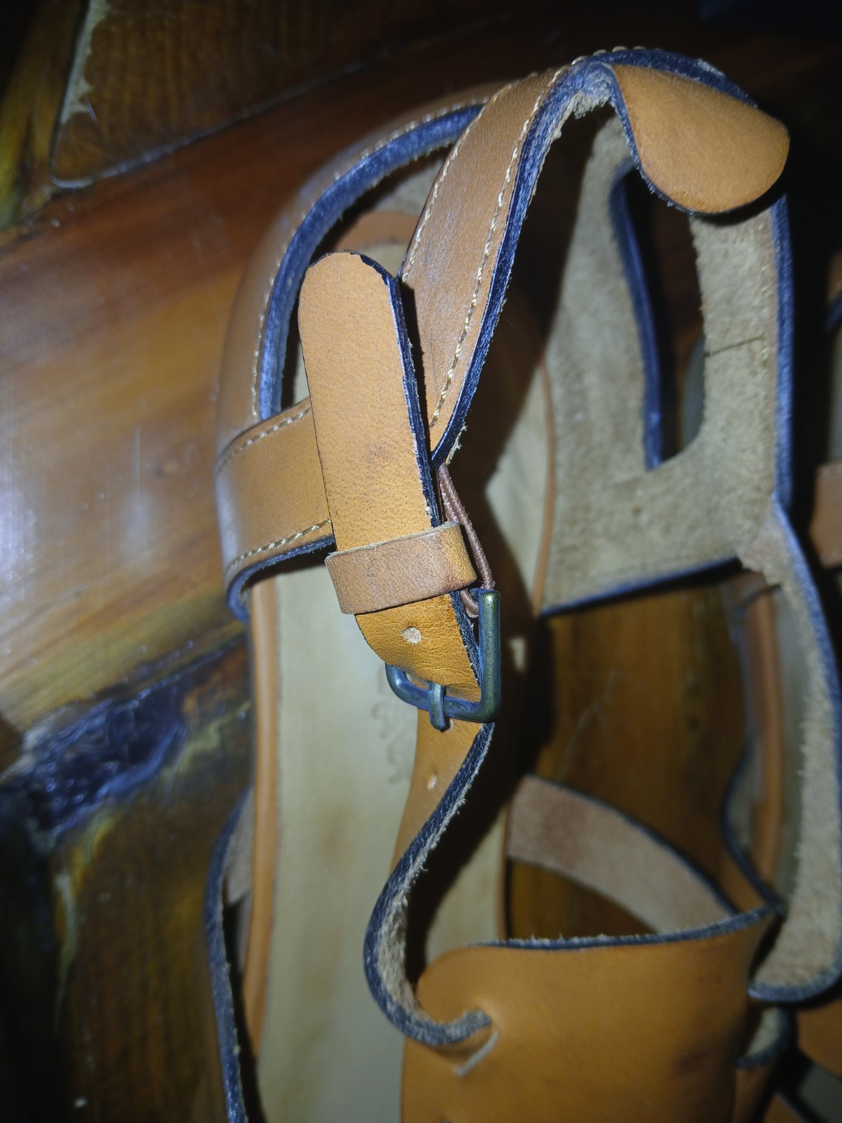 Size 39.5 Hand Made N.d.c. Leather Sandals Brown