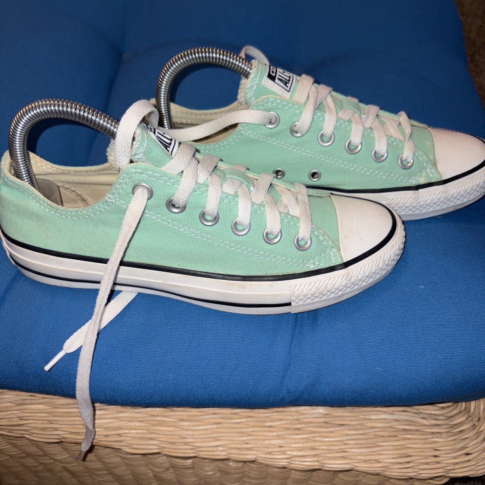 Converse Womens Size 7 All Star Low Cut Canvas Sneakers Teal Green 136565f