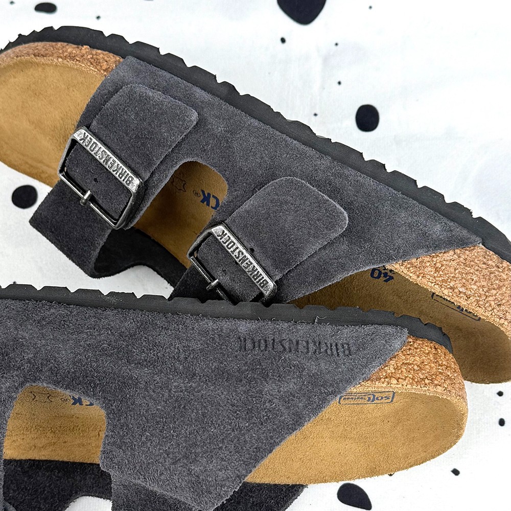 Birkenstock Arizona Narrow/Wide Velvet Gray Suede Leather Unisex Sandals 37-45