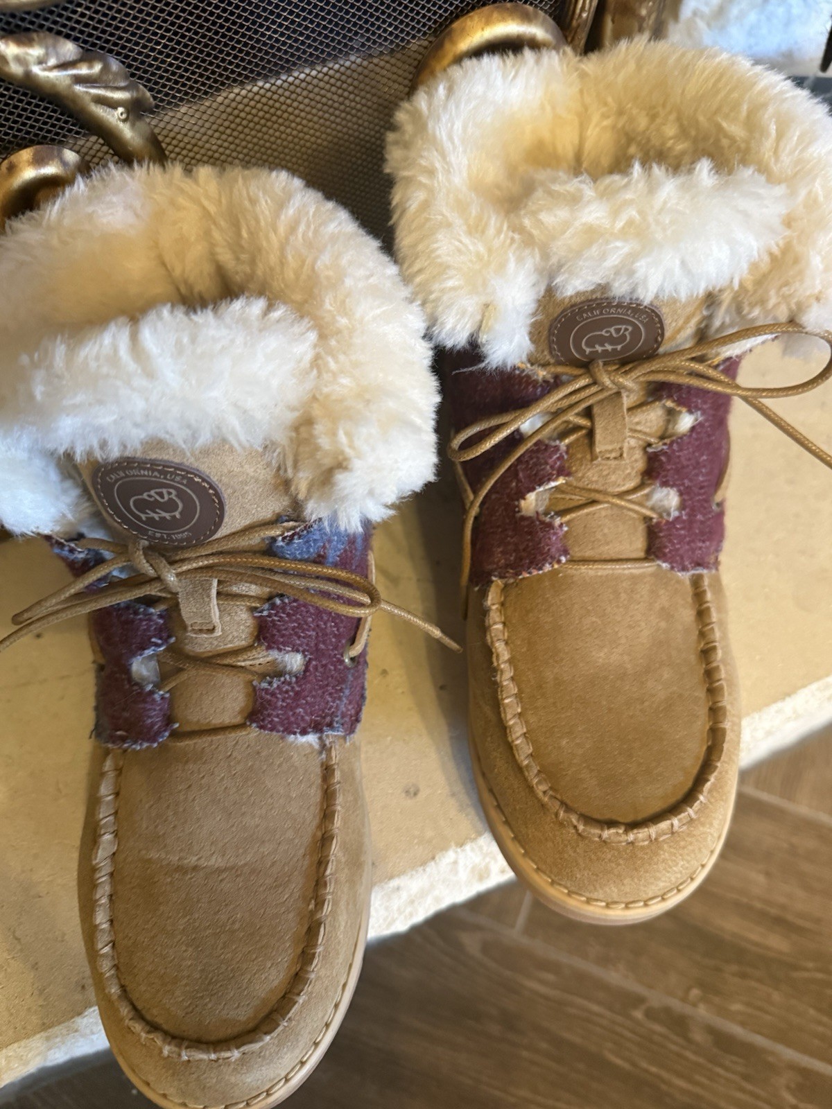 Lamo Women’s Suede Fur W Lined Boots US 6 Suede & Textile Exterior Tie Closure