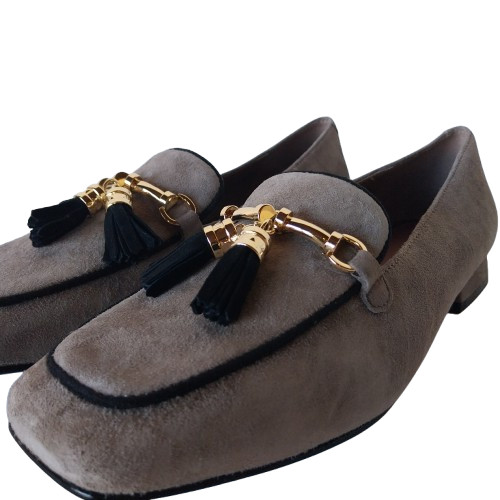 WOMEN’S LOAFER – ANAIS SUEDE LEATHER WITH ROUGH TASSEL BLUE