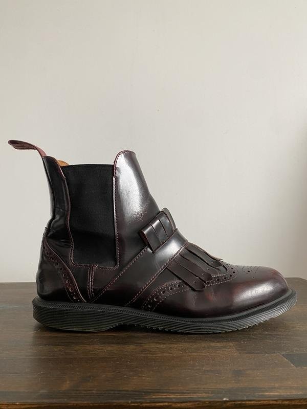 Women Dr Martens Boots Burgundy Leather 41 #3KWY