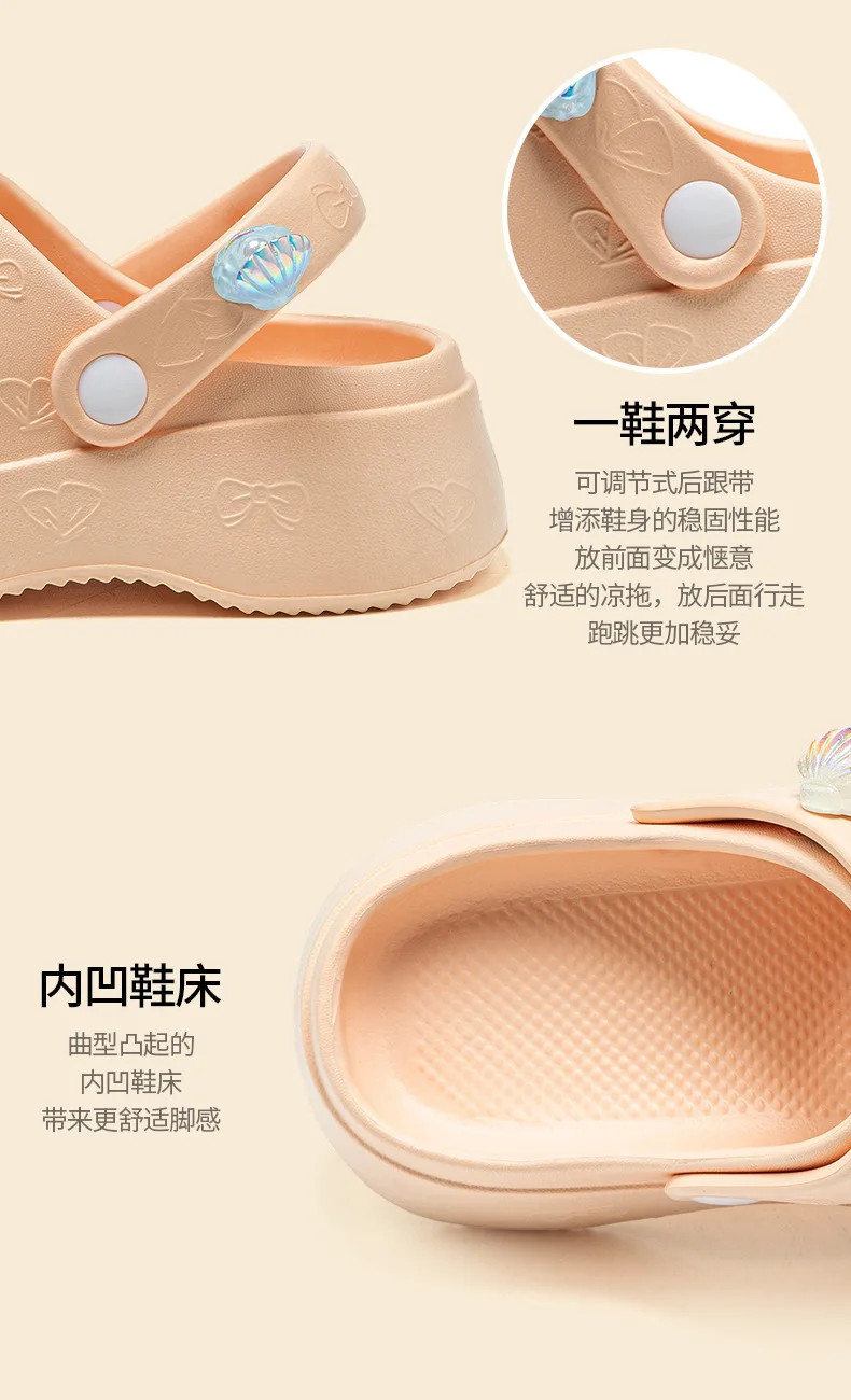 Women’s Hole Shoes Wear One-word Beach Cool Slippers Ba
