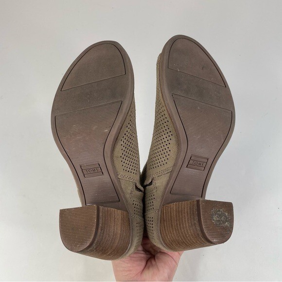 Toms Womens Majorca Peep Toe Ankle Booties Size 7
