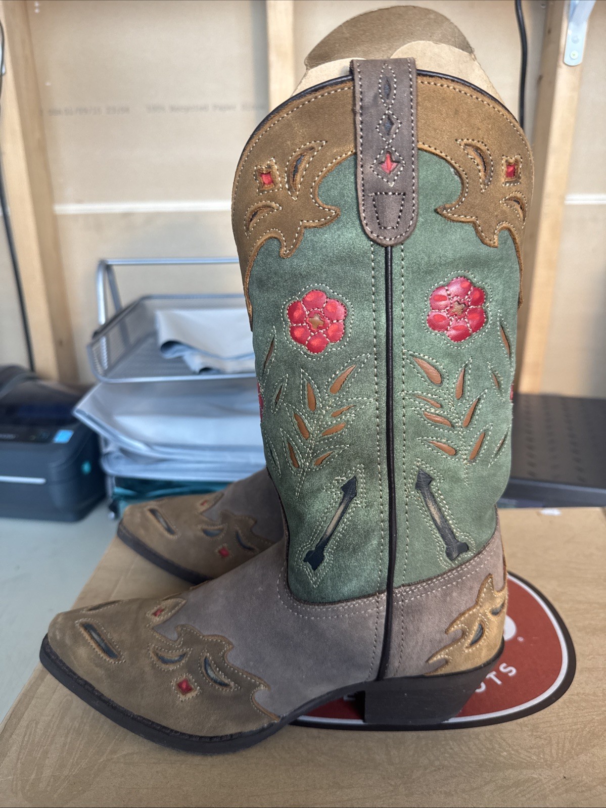 PICK SIZE – Laredo 52138 Womens Brown/Teal Miss Kate Cowboy Boot