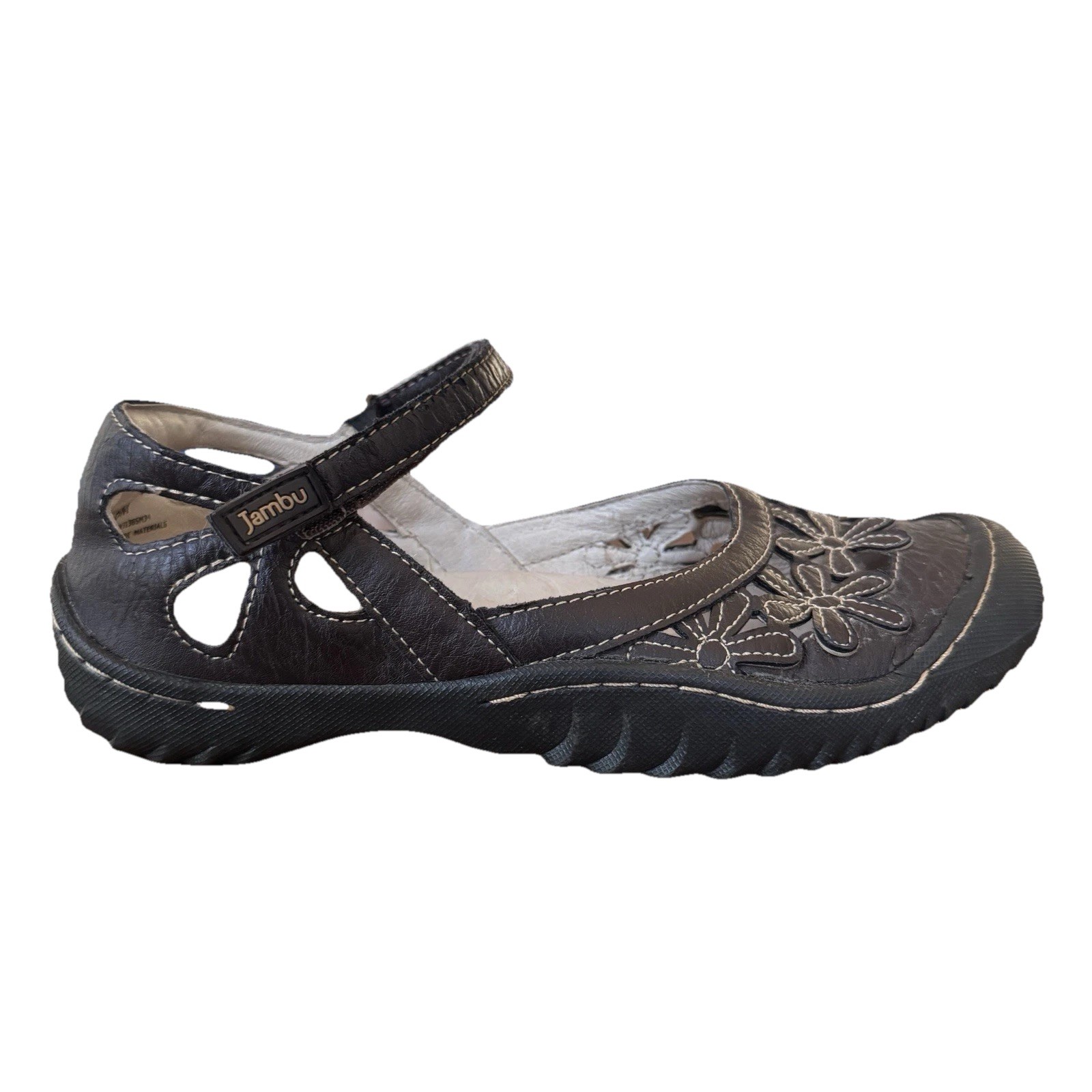Jambu Blossom Shoes Womens 6 M Casual Adjustable Mary Jane Flats Brown