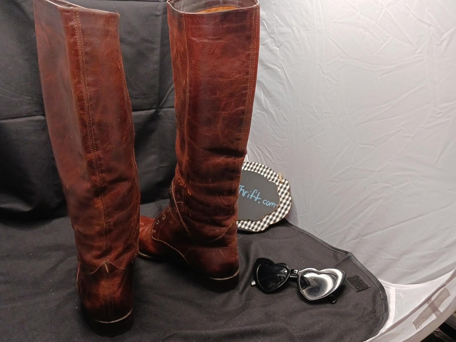 Womens Unbranded Size 7B Tall Boots Brown Low Heel Made In Brazil