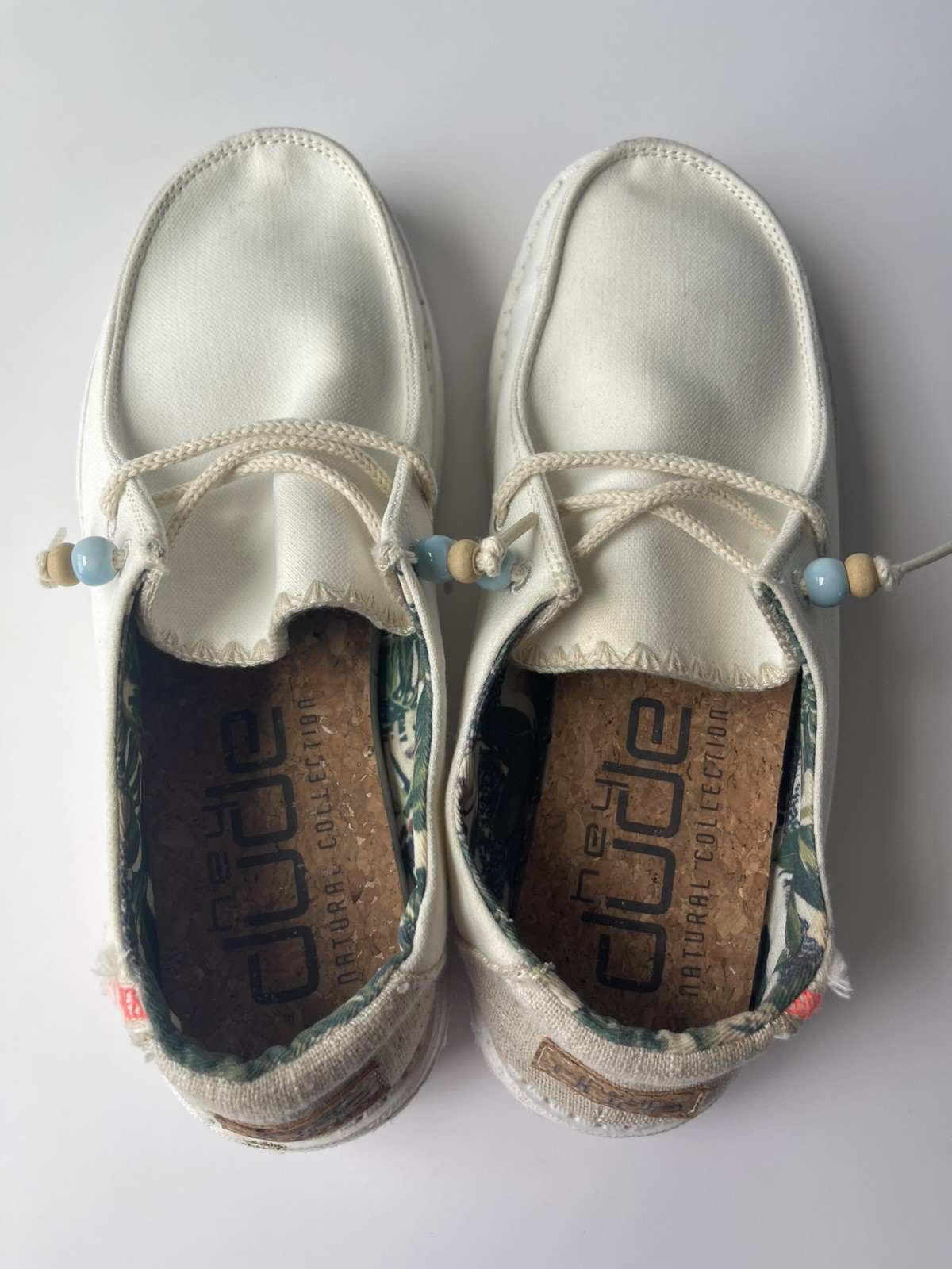 Hey Dude Shoes Women’s 8 Wendy Natural Salt Slip On Casual Cork Fringe