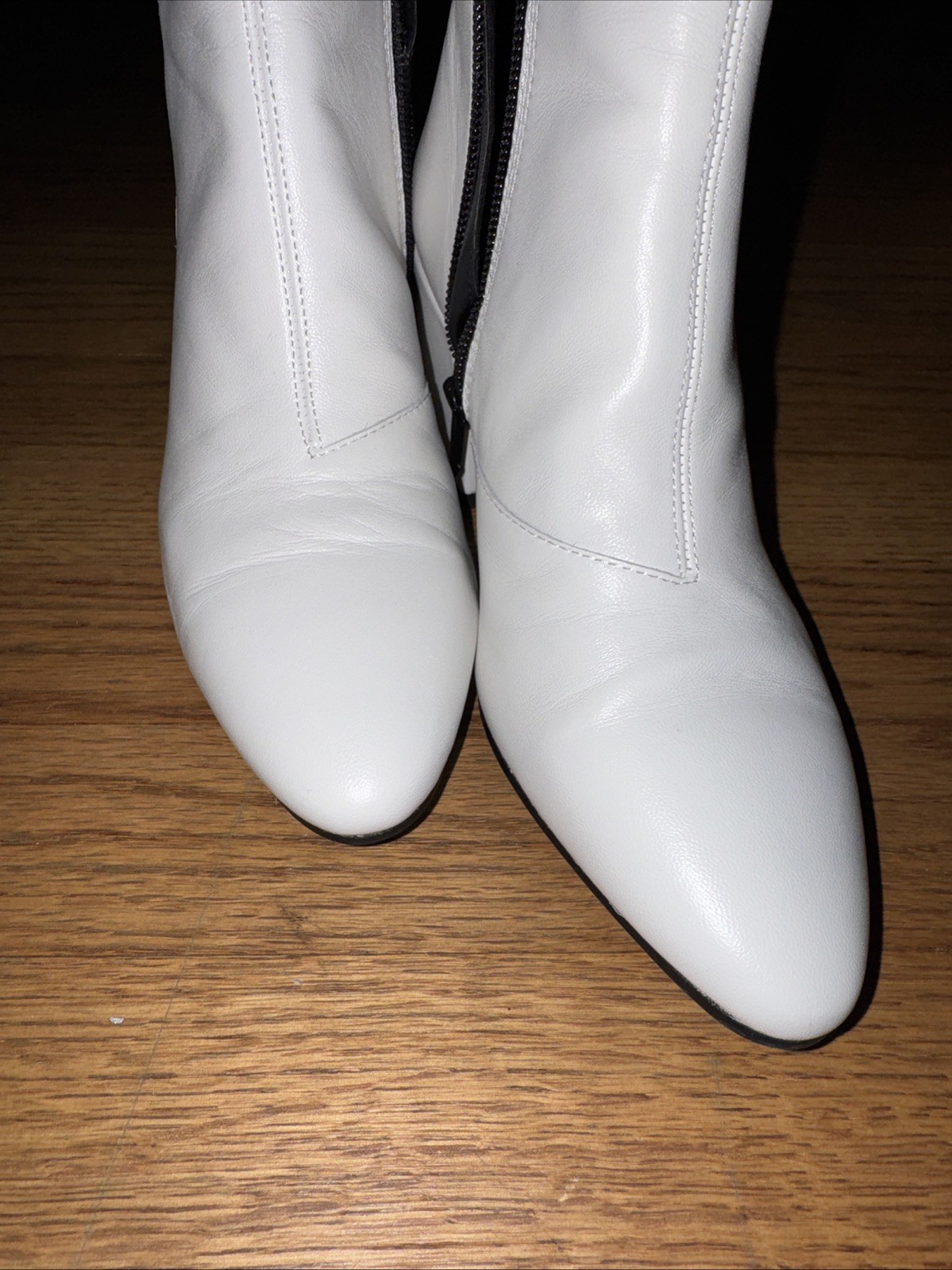 VagaBond White Olivia Zip Boots Ankle Size 36 Size 6 Leather Mod