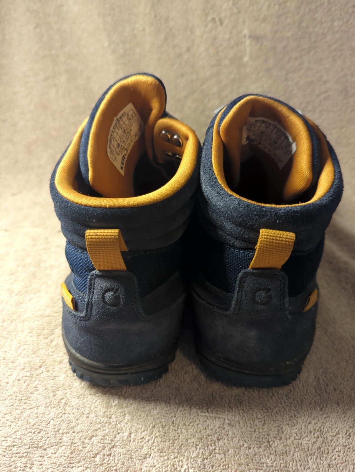 Xero Shoes Ridgeway Waterproof Hiking Boots Trail Womens Size 9.5 Blue Yellow