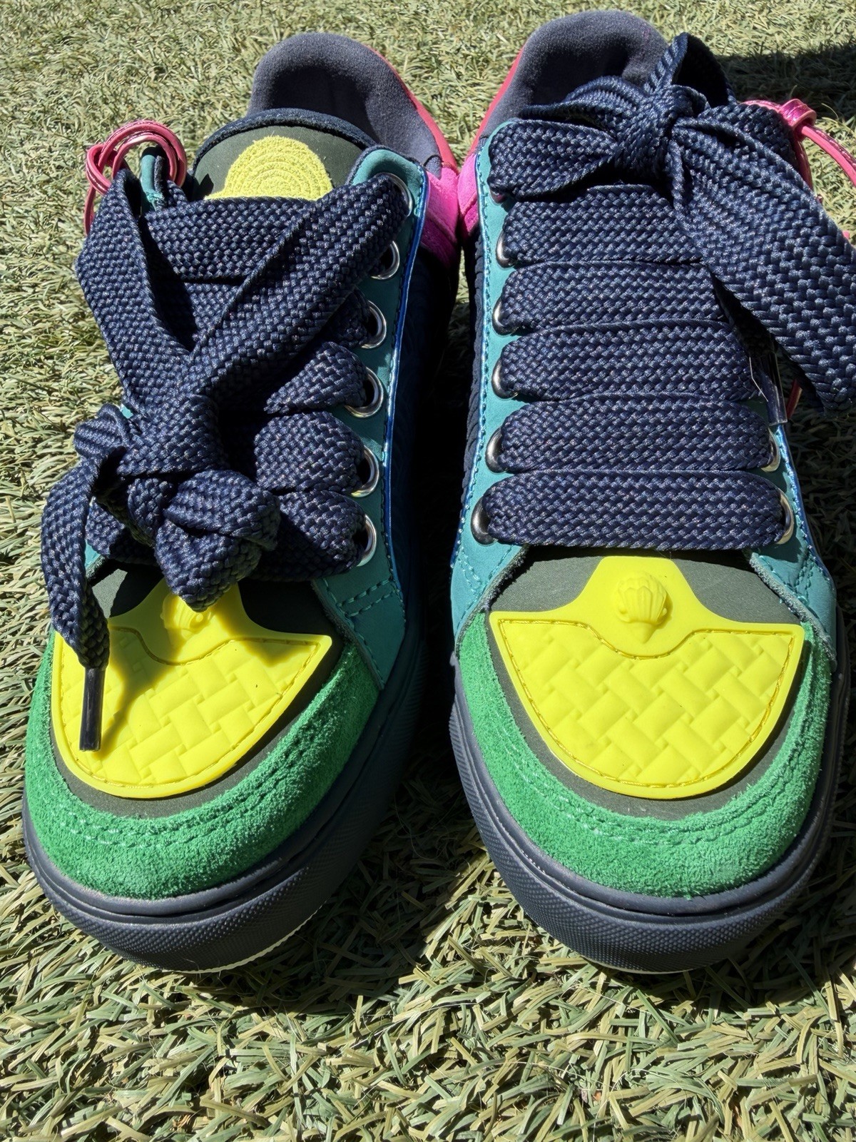 Kurt Geiger London Southbank Tag sneakers Vibrant Color Suede W Charm Size 38.5