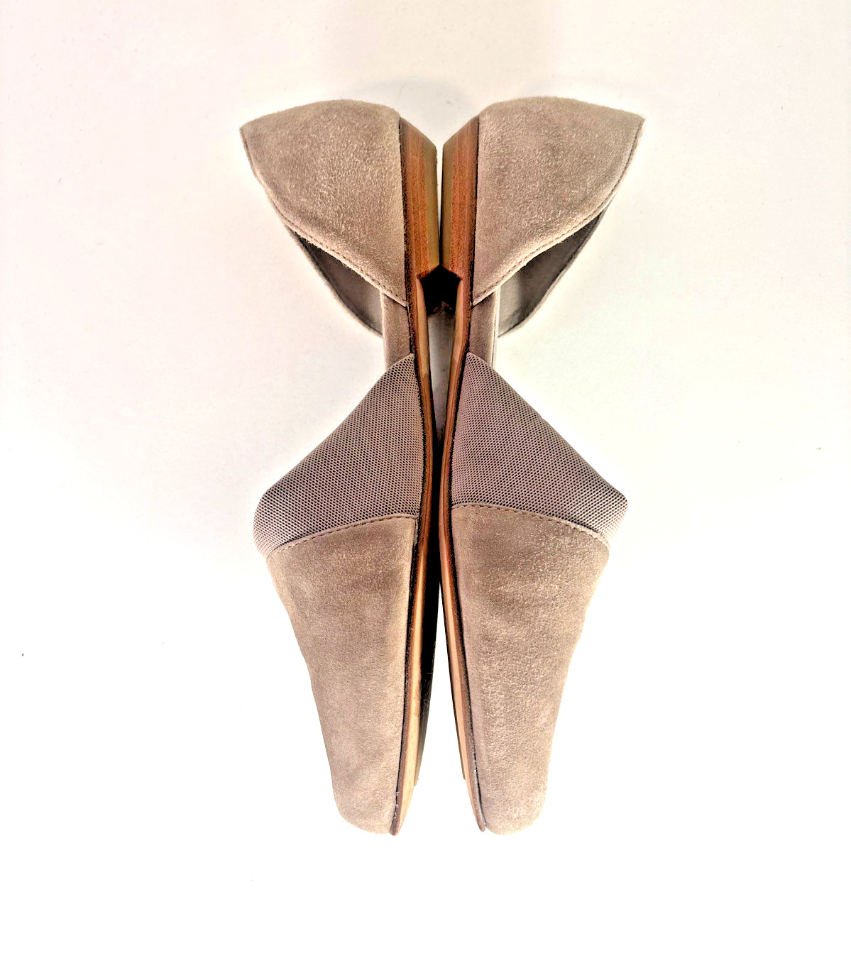 Eileen Fisher Asha Suede Flats Taupe Pointed Toe Slip On Comfort Women 8.5