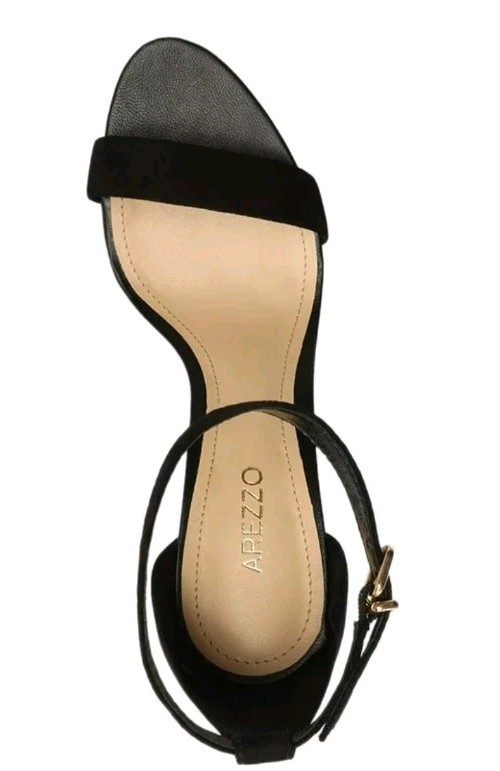 Arezzo BLACK NUBUCK Women’s Isabelli High Stiletto Sandals, US 7.5 B