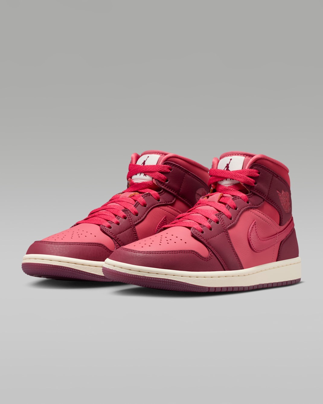 NIKE Women’s Air Jordan 1 Mid SE IB7018-600 Team Red Pueblo Red Pale Ivory