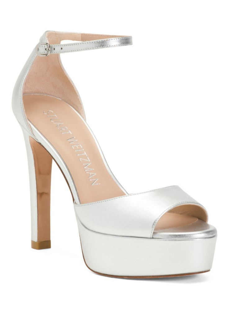 Stuart Weitzman Silver Discoplatform Sandals Size 11B / 41.5