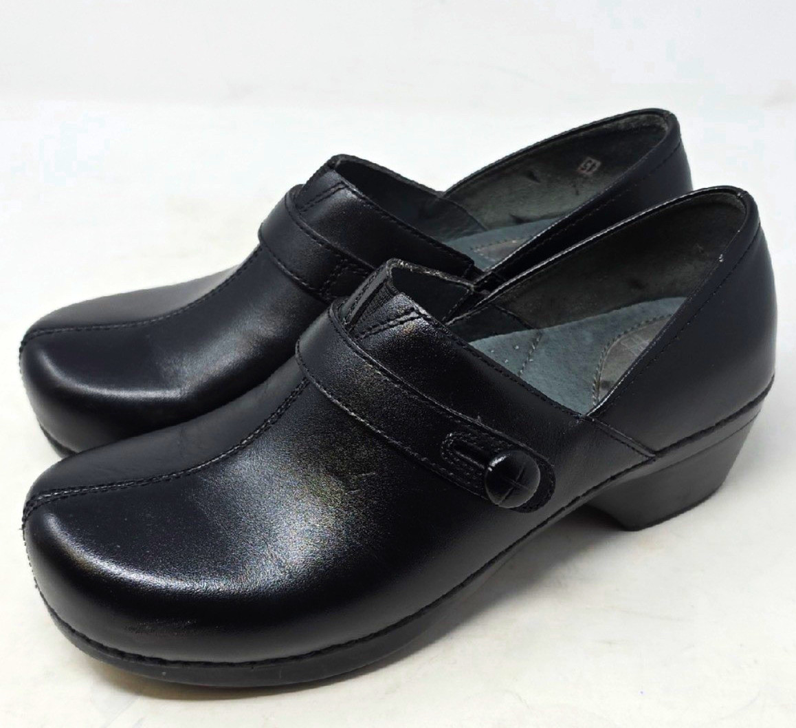 Dansko Mary Jane Black Leather Slip-On Strap Comfort Womens EU 40 US 9