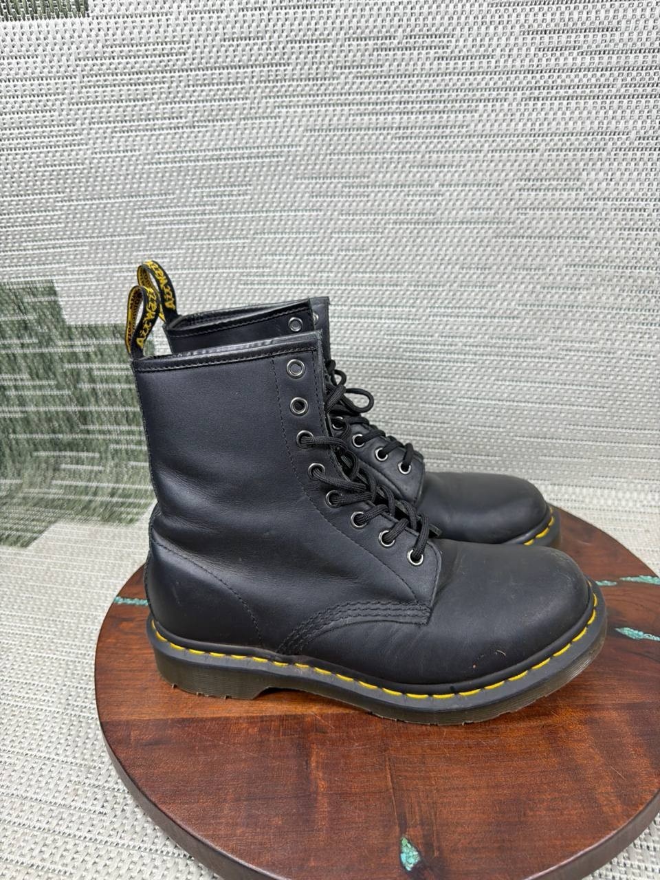 Dr Martens Boot Womens Size 8 Us 1460 Soft Toe Work Black Smooth Leather Ankle