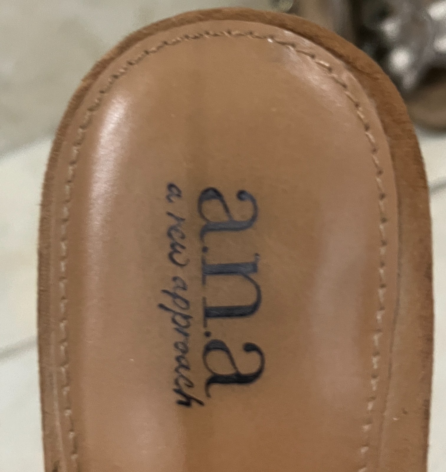 a.n.a Women’s Brown Perforated Peep Toe Slingback Block Heel Sandals Size 7