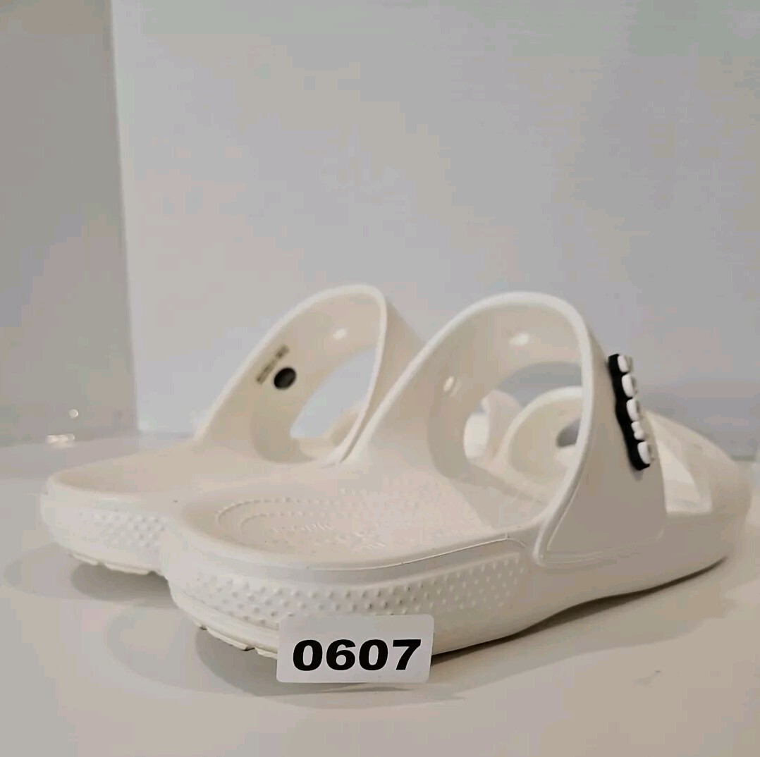 Crocs Unisex Classic Two Band Slide White Sandals Men’s 11 Pre-owned