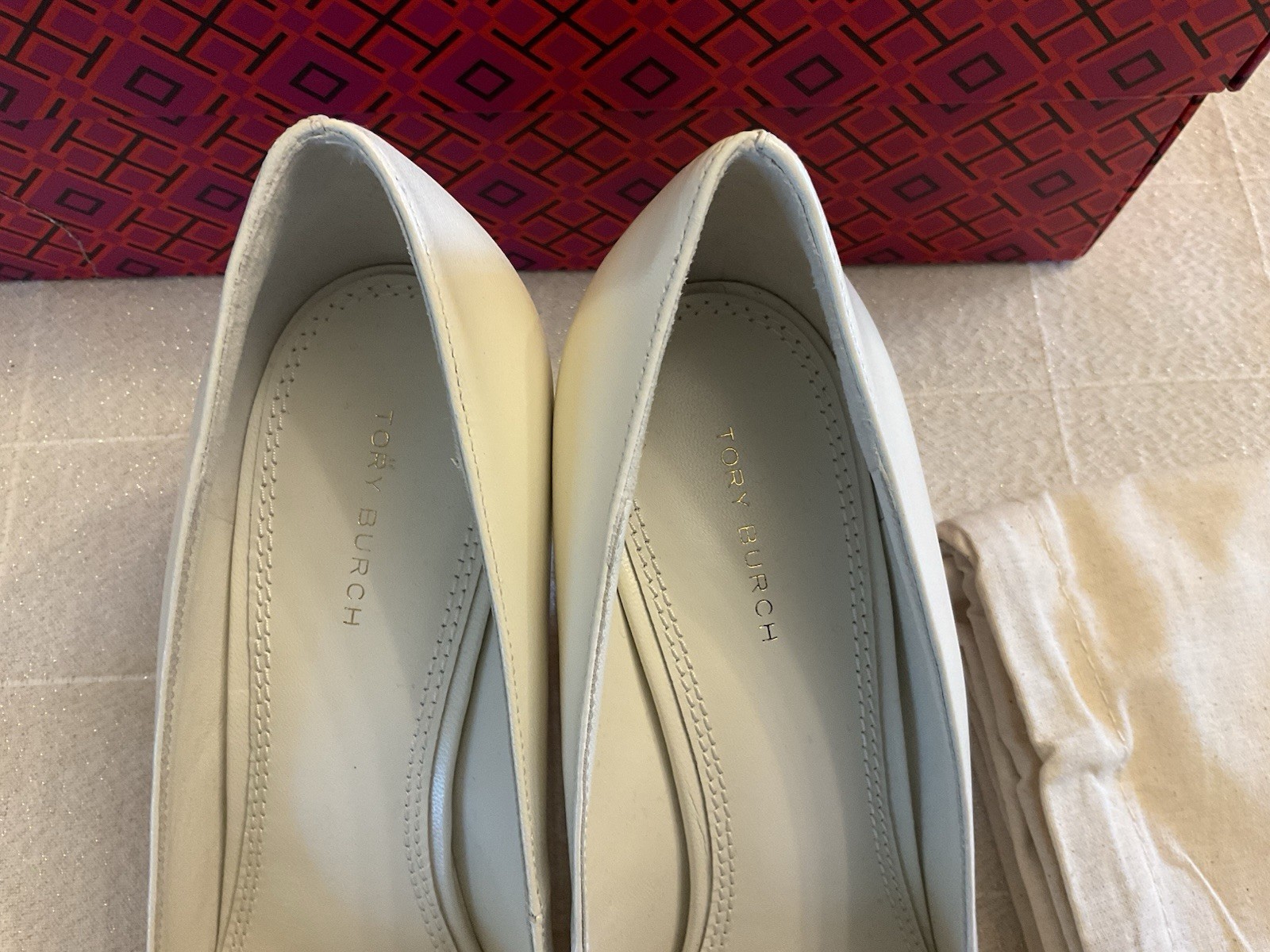 Tory Burch Eleanor Leather Slingback Kitten Heels Pumps Sz 9 $348