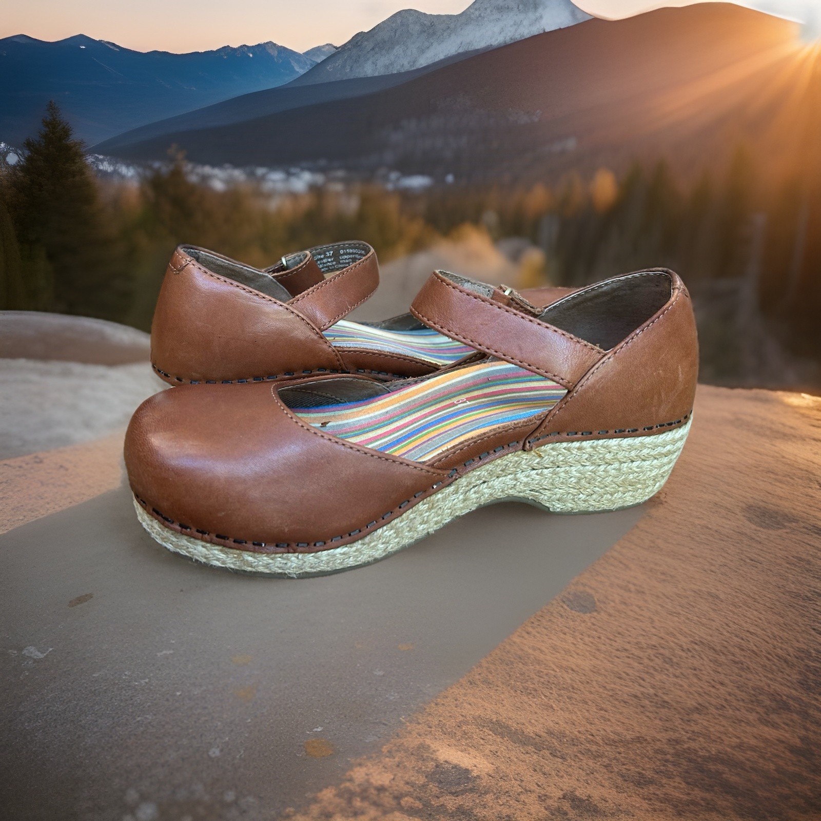 Dansko Maryjane Full Grain Leather Clog Brown (Whiskey) EU 37 US Womens 6.5-7