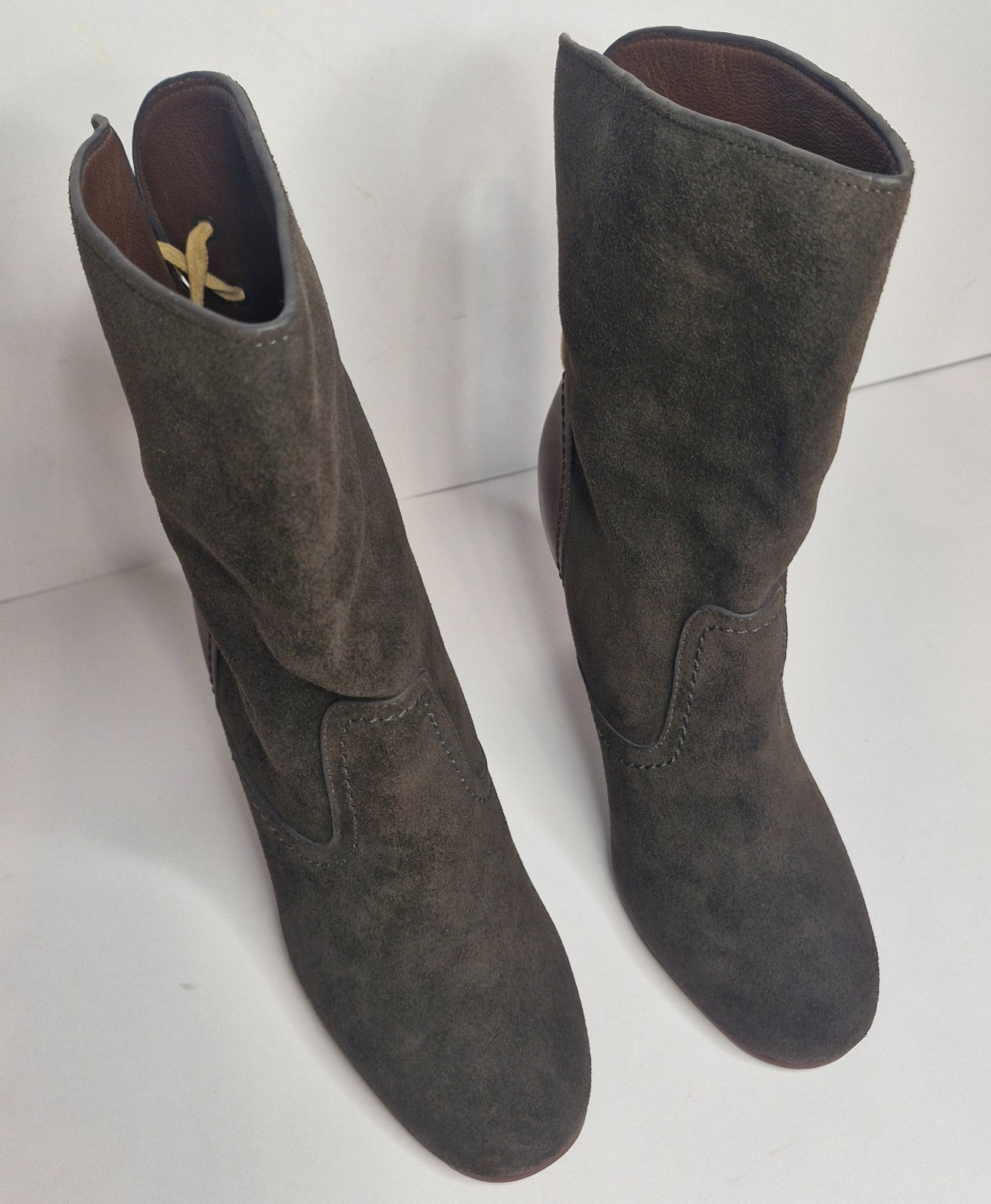 See By Chloe Lace Up Suede Brown Boots Very Good Condition Sz 37 /AU6.5 Soft