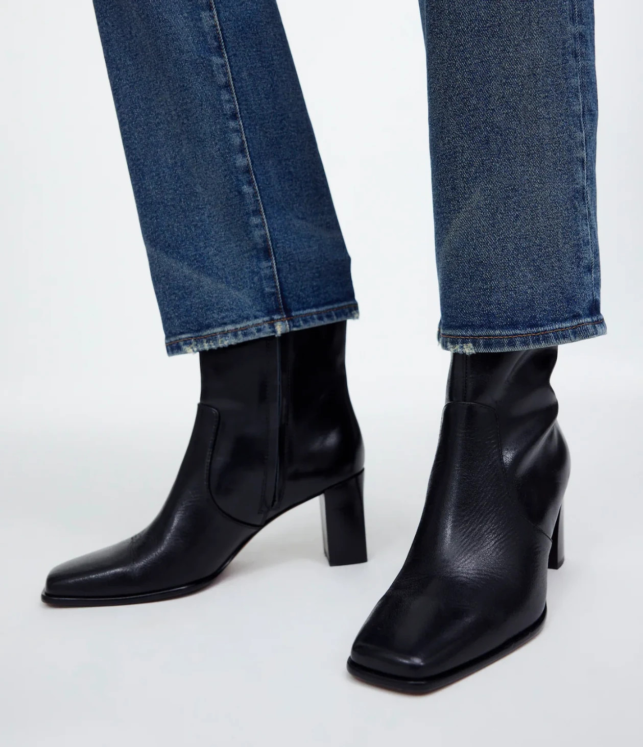 Madewell The Zane Ankle Boot in Leather NR877, True Black, US 11