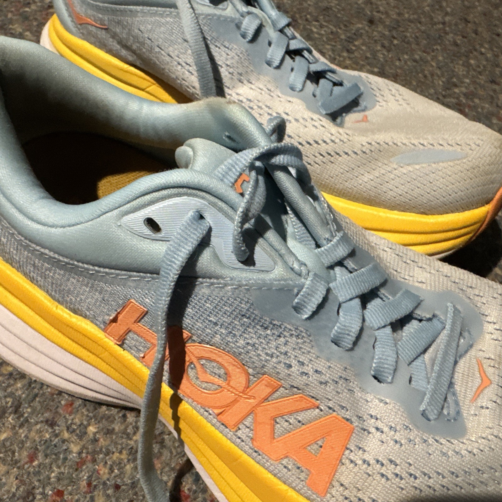 Hoka Bondi 8 Womens 6.5B Running Shoe Blue Cushion Comfort Sneaker Summer Song