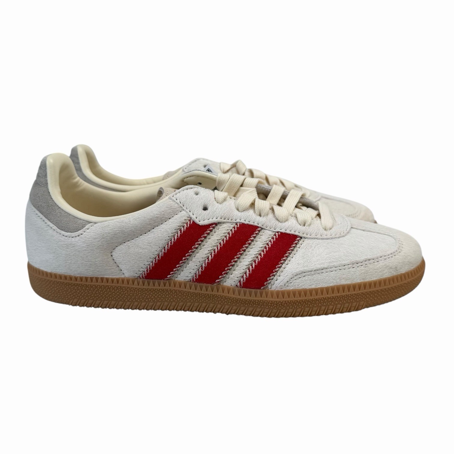Adidas Samba OG Cow Fur Wonder Beige White Scarlet Shoes JS3935 Women’s Sz 7-10