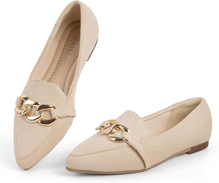 MUSSHOE Memory Foam Loafers for Women – Beige – Size 11
