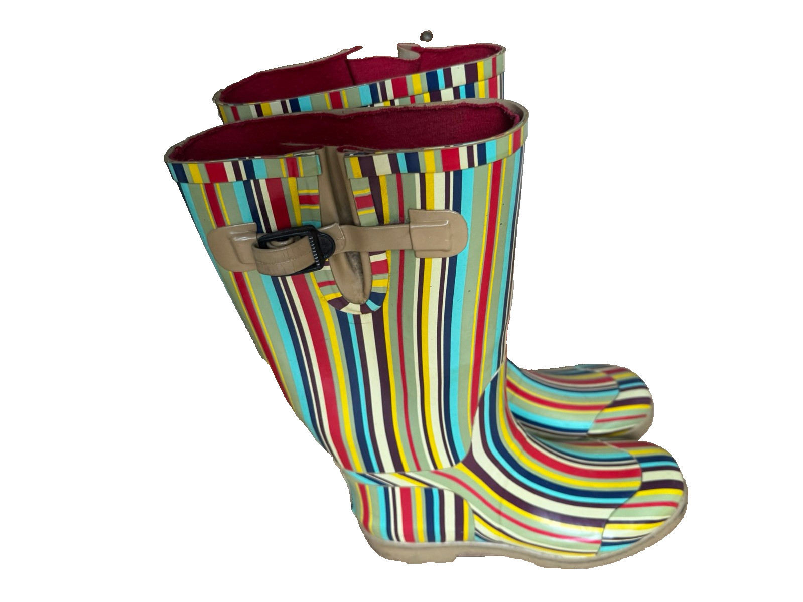 Tamara Henriques wellies multicoloured striped size 39 • rain boots lined
