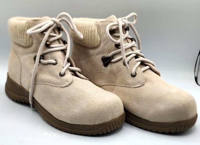 Wanderlust Ankle Boots Boston Winter T10459 Beige Suede Hiking Granolagirl 8.5 W