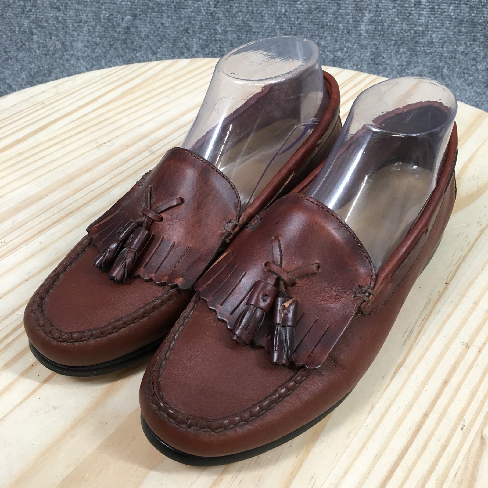 GH Bass Weejuns Jaclyn Shoes Womens 8 Wide Loafers Kiltie Tasseled Casual Brown