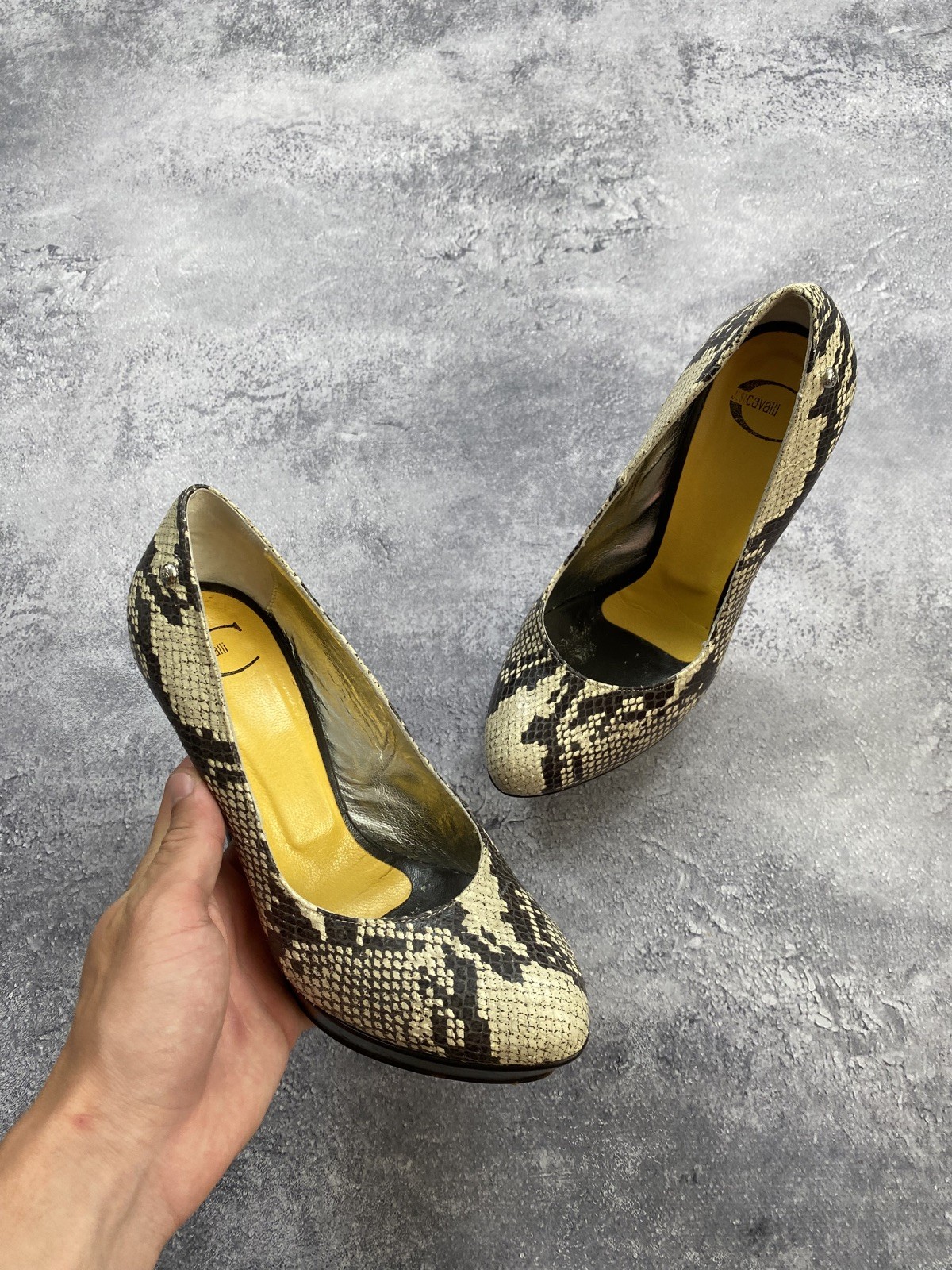 Just Cavalli Designer Women’s Shoes High-Heel Size 38 Made in Italy Vntg Roberto