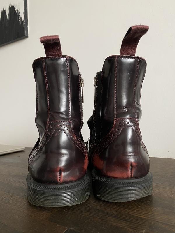 Women Dr Martens Boots Burgundy Leather 41 #3KWY