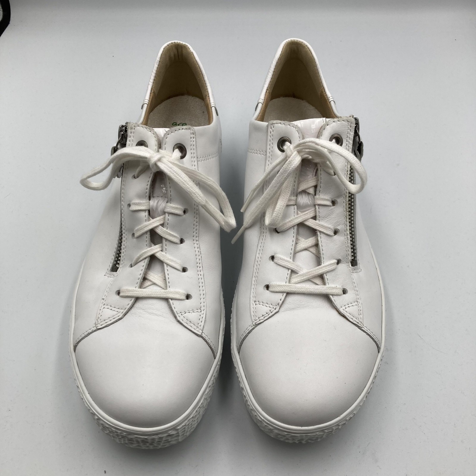 Hartjes Shoes Womens AU 9 EU 40 White Leather Zip Lace Casual Sneaker EXTRALIGHT