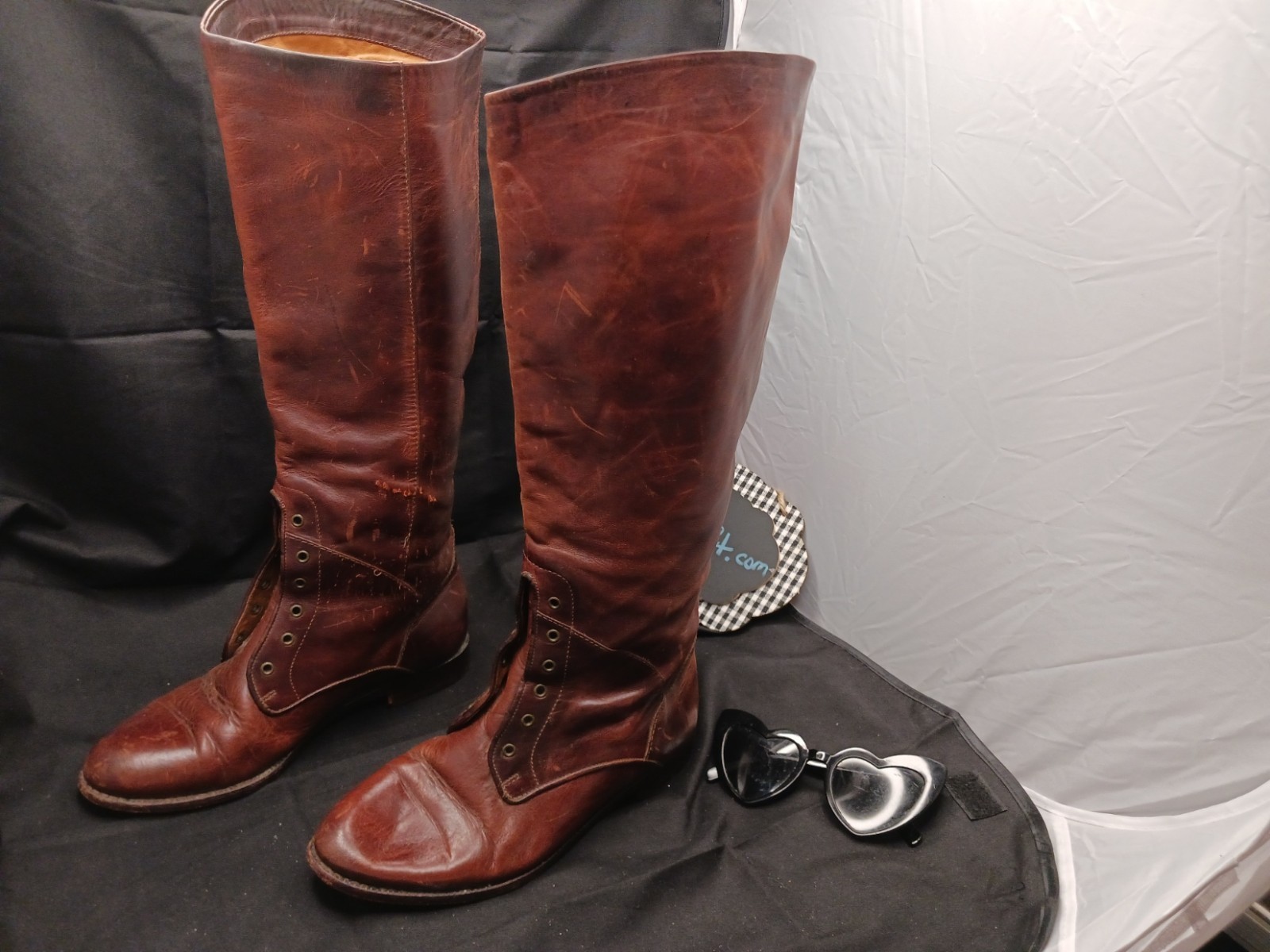 Womens Unbranded Size 7B Tall Boots Brown Low Heel Made In Brazil