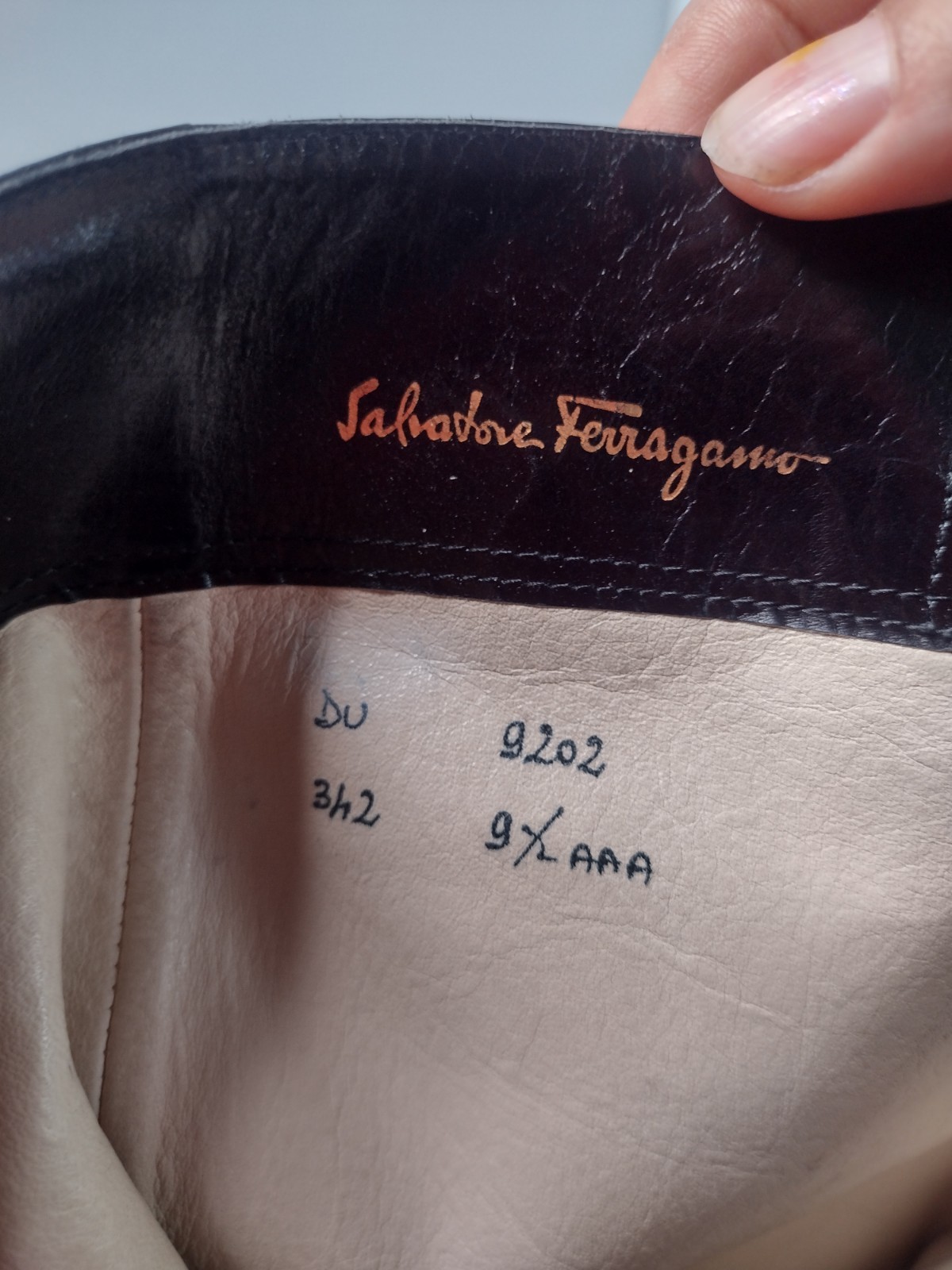 Vtg Salvatore Ferragamo Black Leather Riding Boots 9.5 AAA Equestrian Side Zip